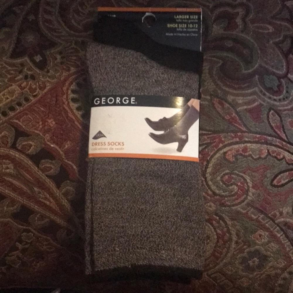 George set of 2 pair dress crew socks Shoe size 10-12